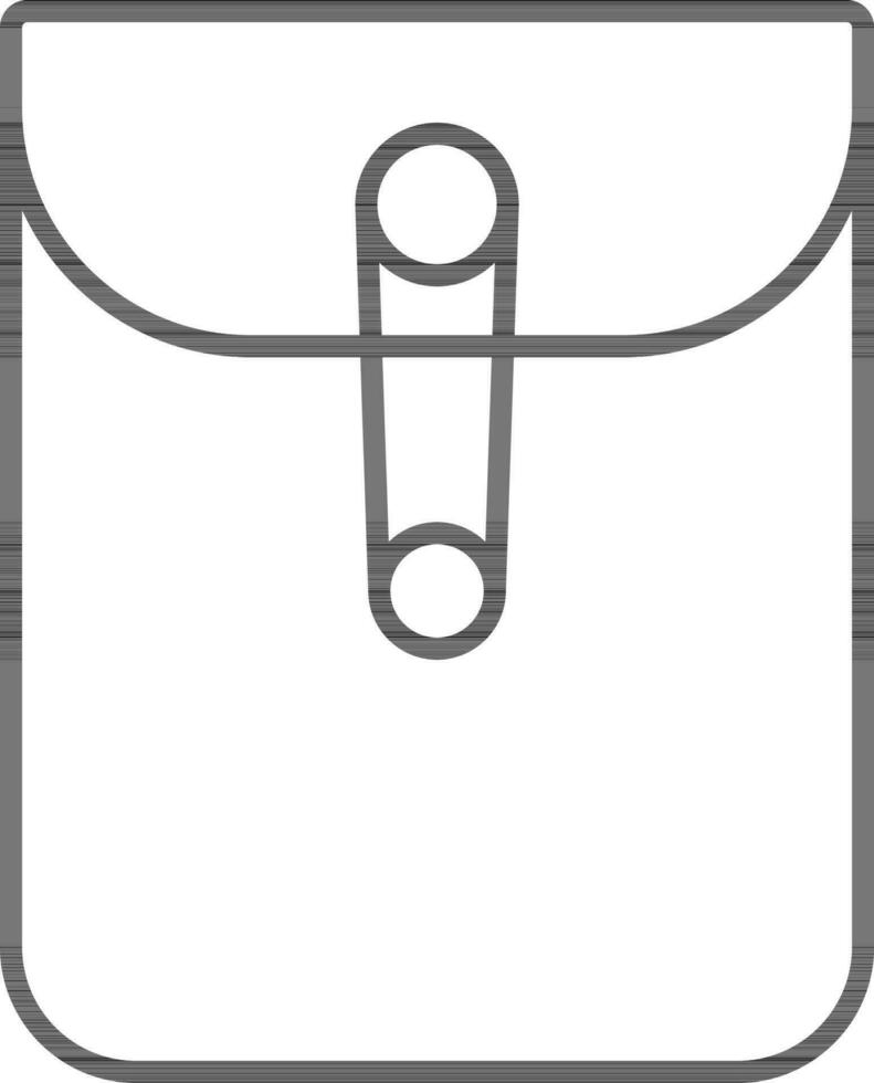 Large Envelope Icon In Black Outline. vector