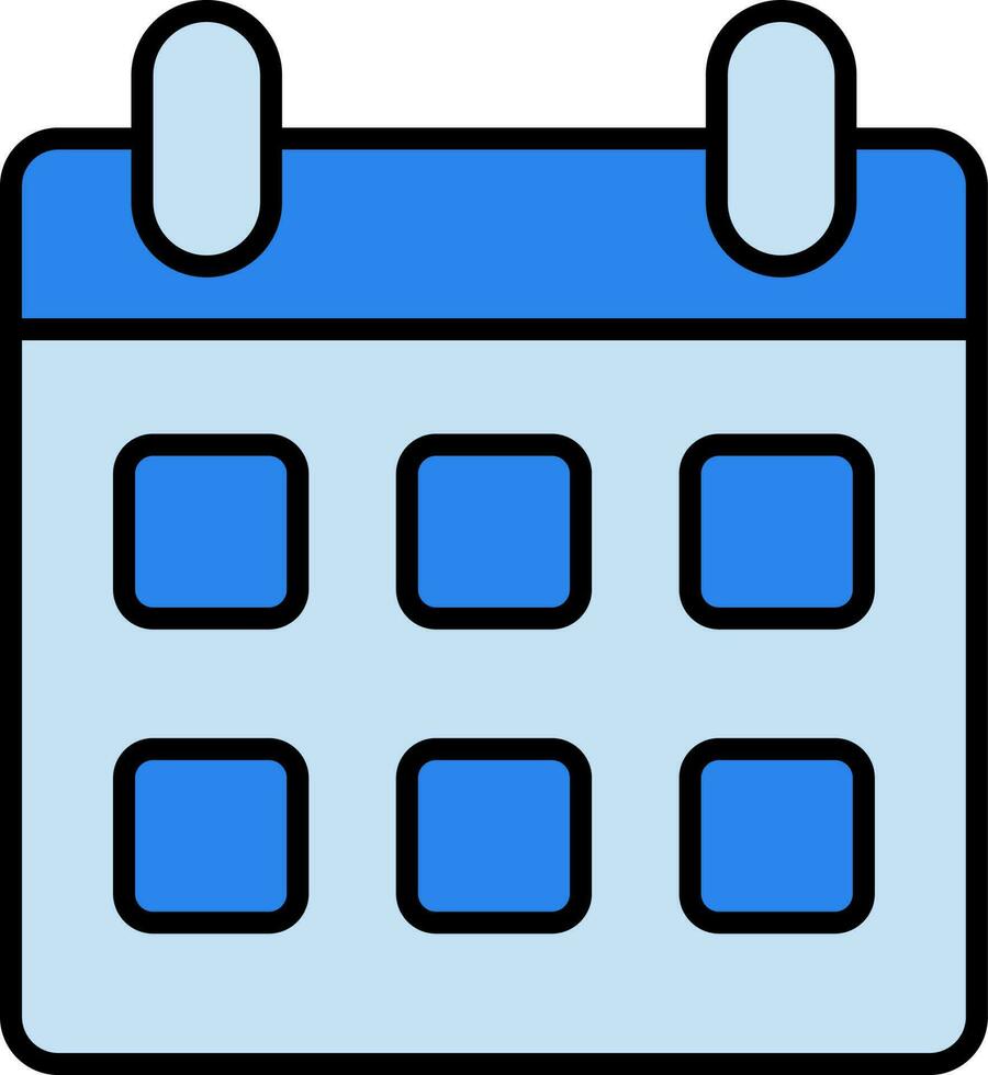 Calendar Icon In Blue Color. vector