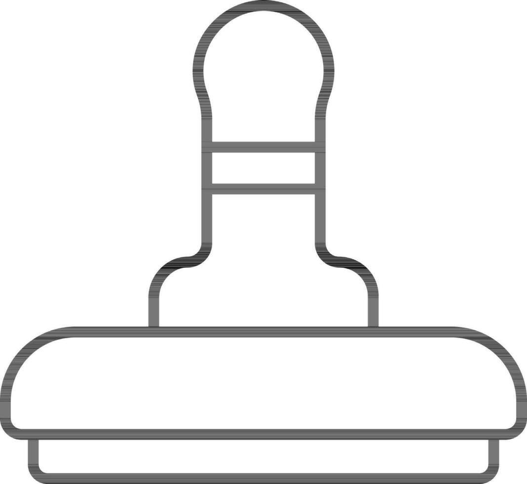 Rubber Stamp Icon In Black Line Art. vector