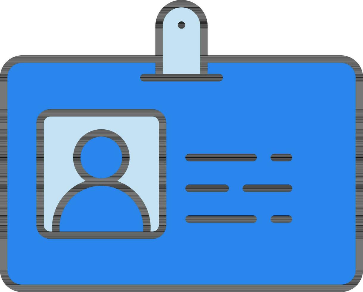 ID Card Icon In Blue Color. vector