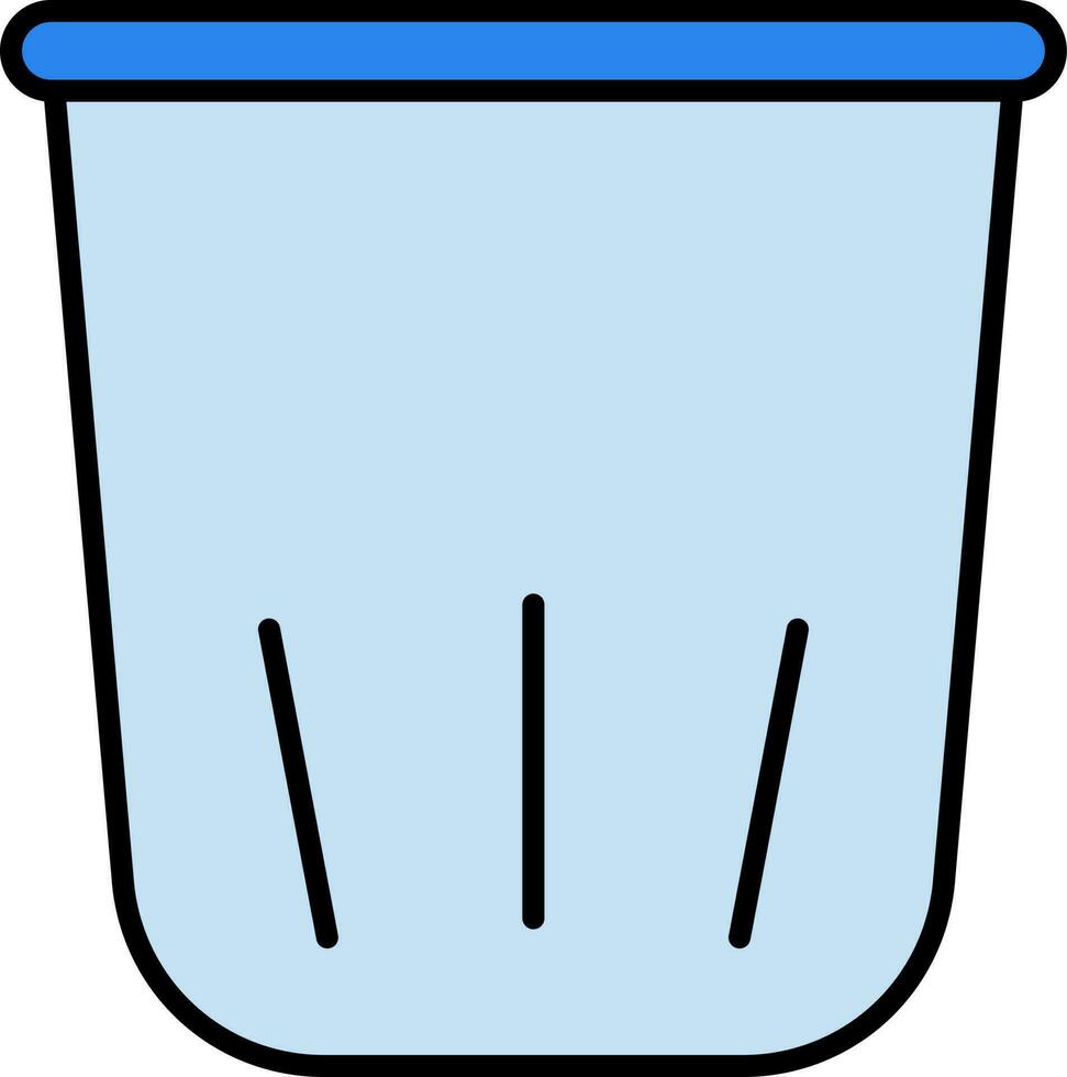 Dustbin Icon In Blue Color. vector