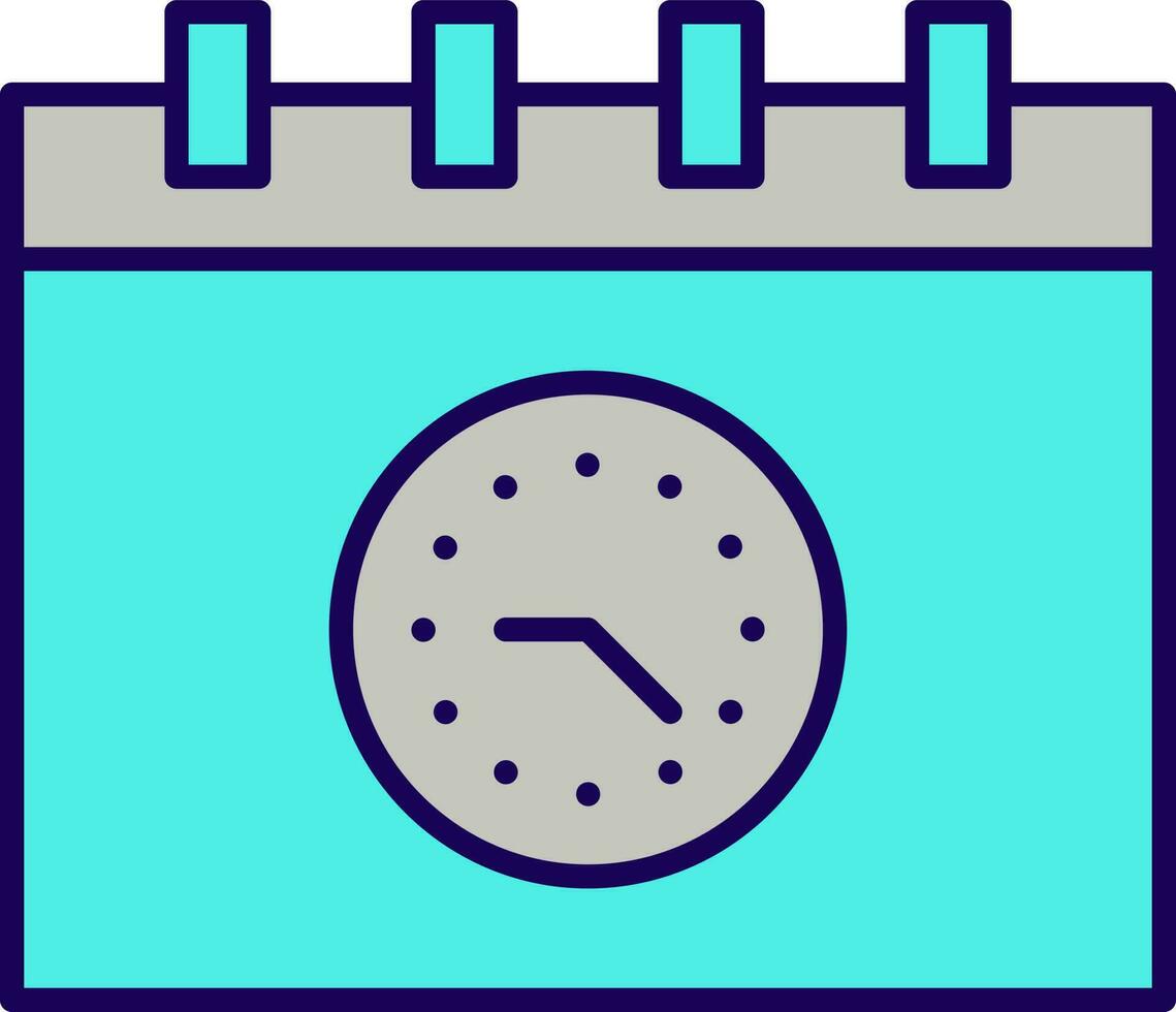 Illustration Of Timetable Grey And Turquoise Icon Or Symbol. vector