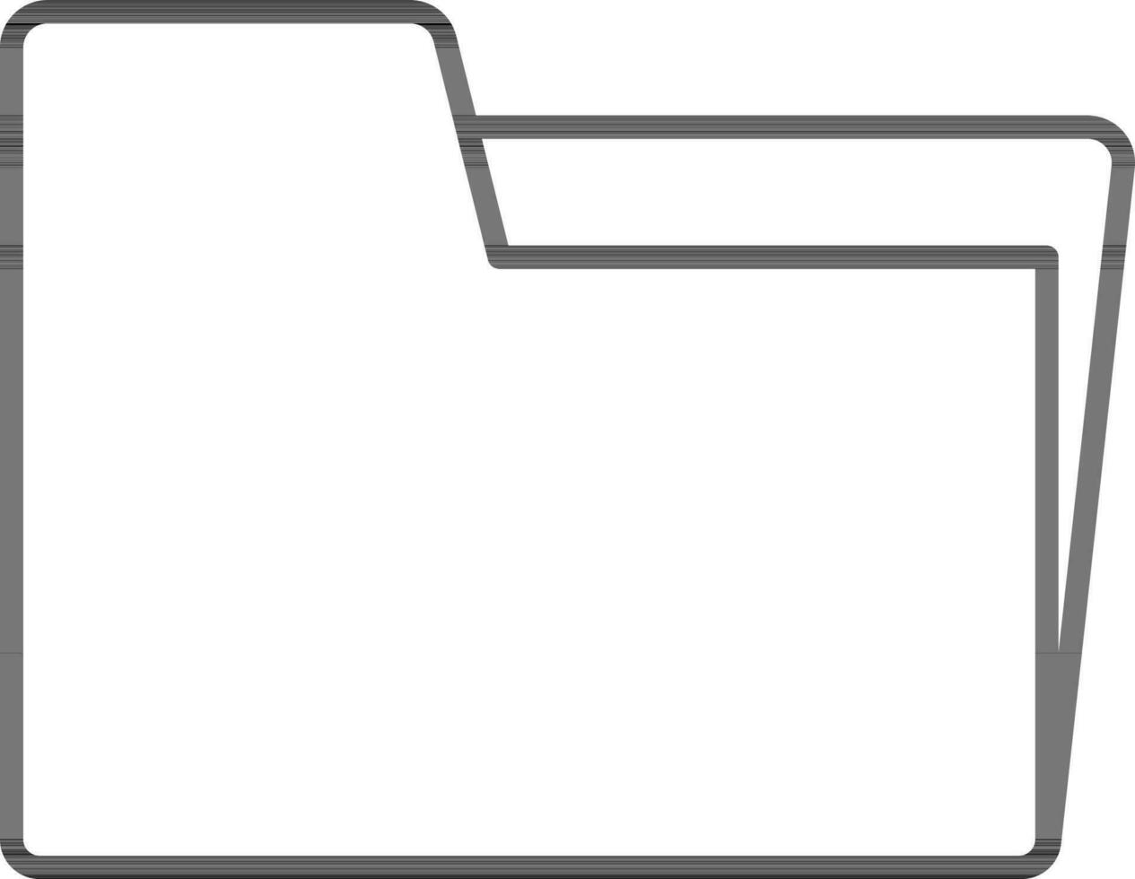 File Folder Icon In Black Line Art. vector