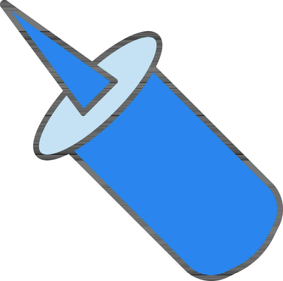 Pushpin Icon In Blue Color. vector