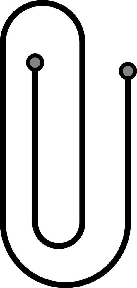 Paper Clip Icon In Black Color. vector