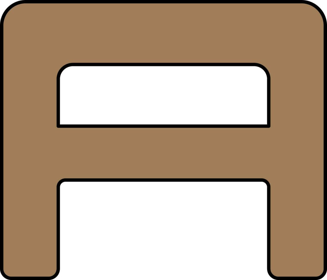 Bath Stool Icon In Brown Color. vector