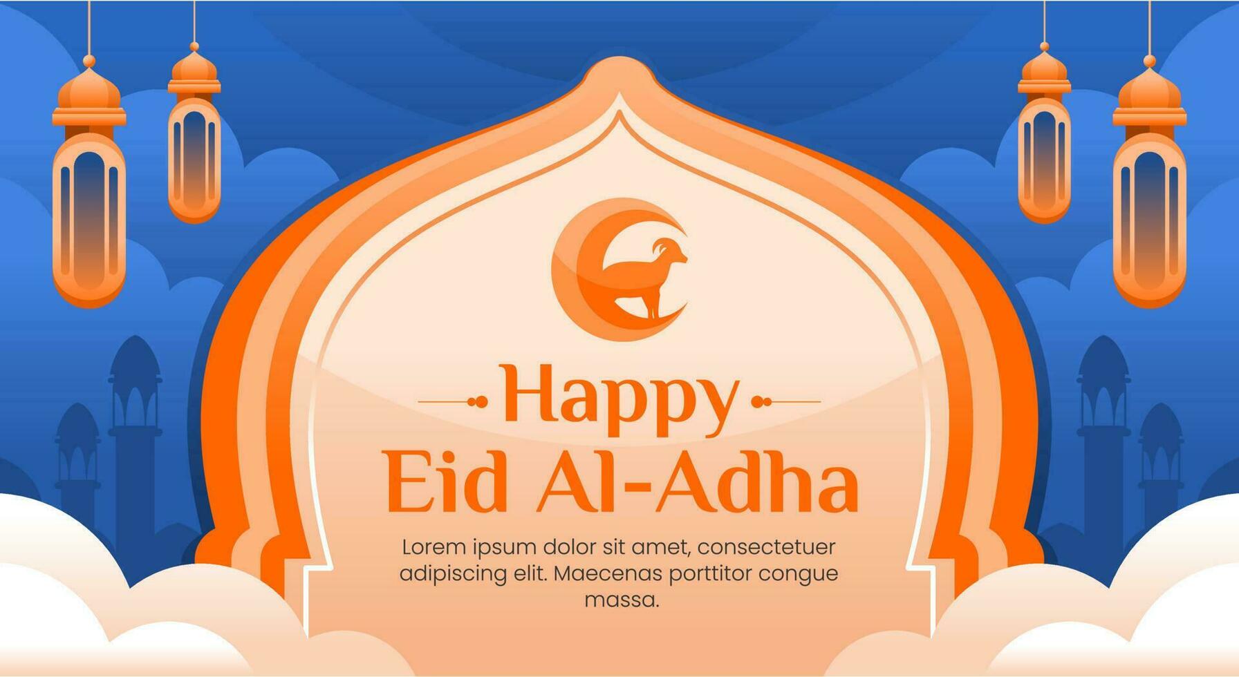 Happy eid al adha islamic background vector