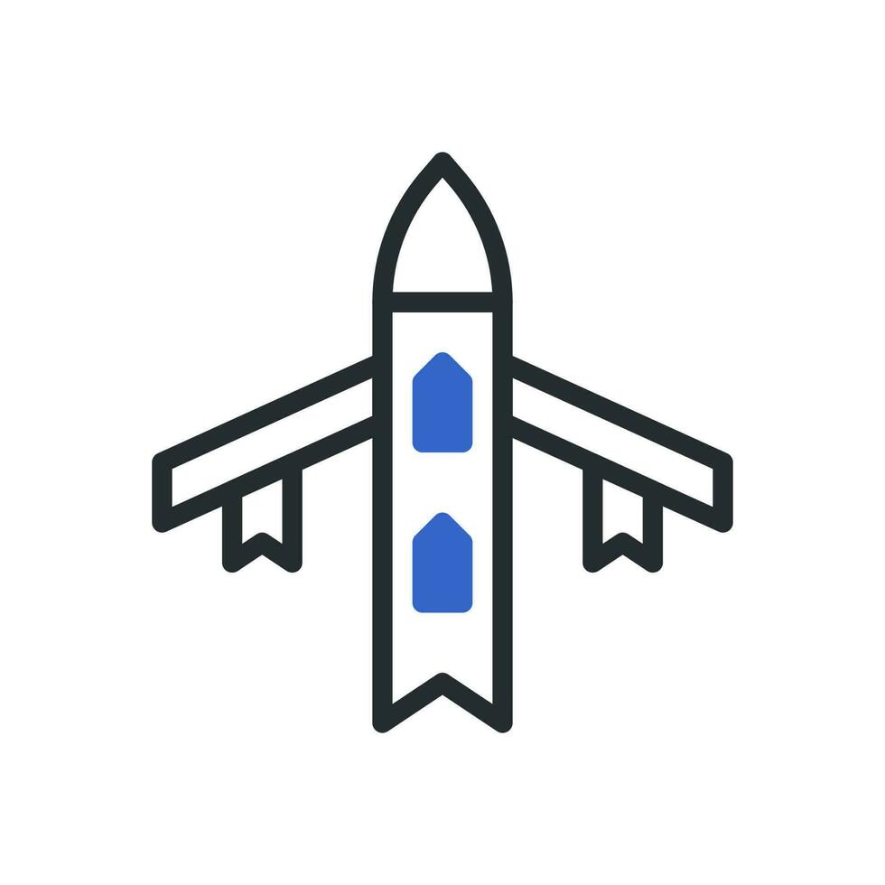 avión icono duotono azul gris color militar símbolo Perfecto. vector