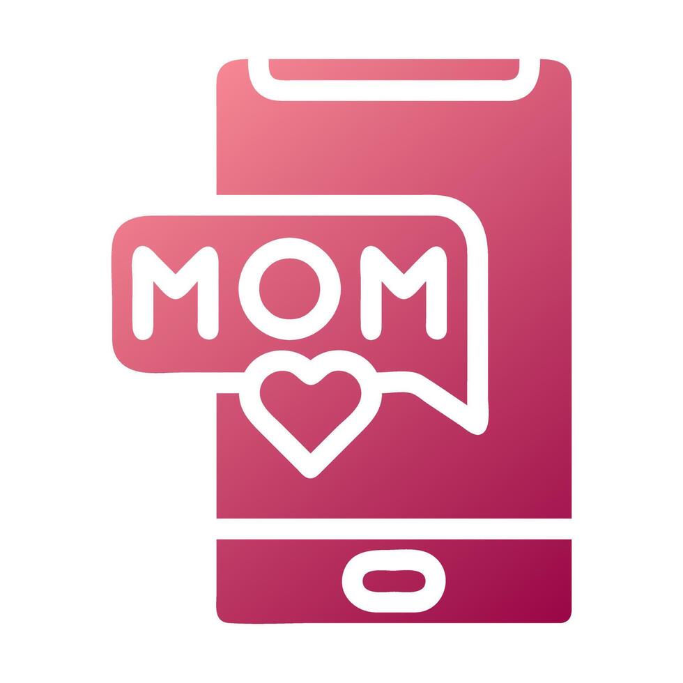 handphone icon solid gradient red colour mother day symbol illustration. vector