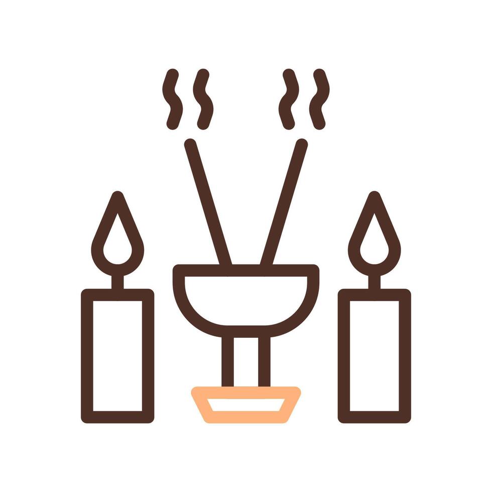 Incense icon duocolor brown colour style chinese new year symbol perfect. vector