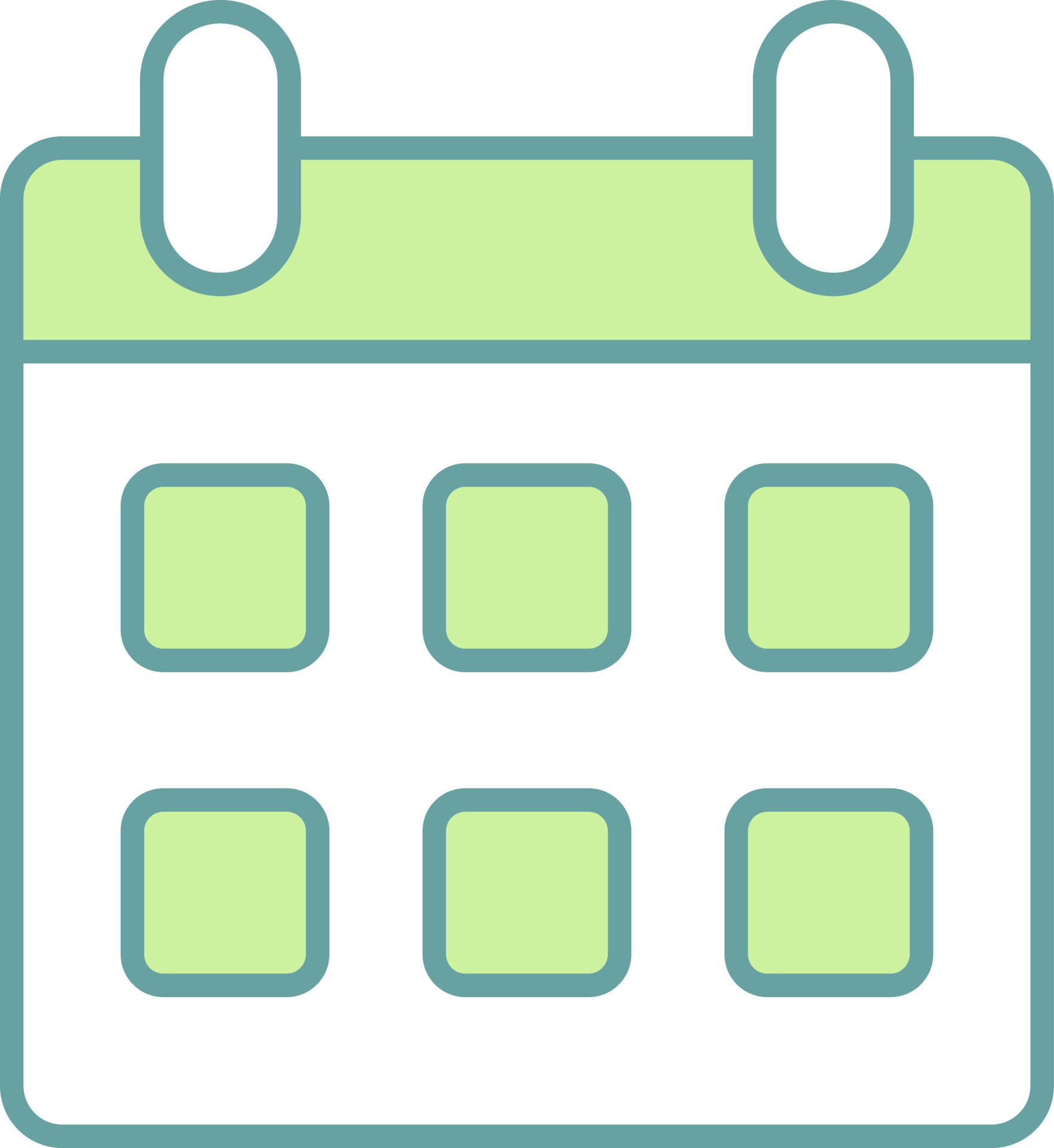 Calendar Icon In Green And White Color. 24456656 Vector Art at Vecteezy