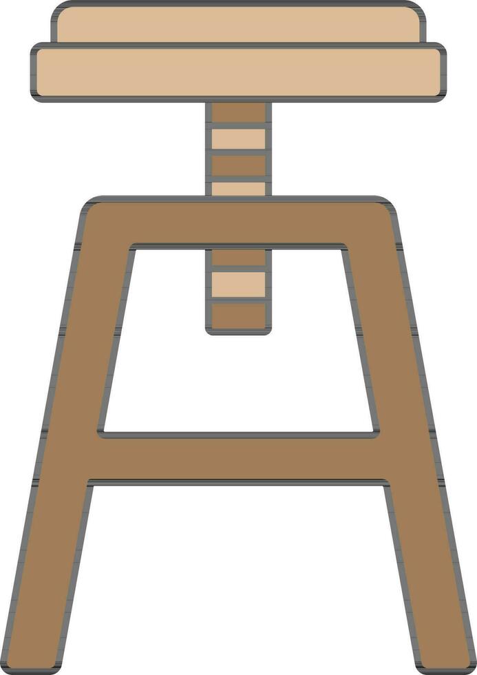 Arki Stool Icon In Brown Color. vector