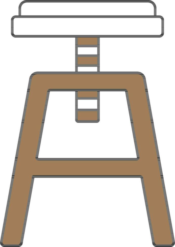 Arki Stool Icon In Flat Style. vector