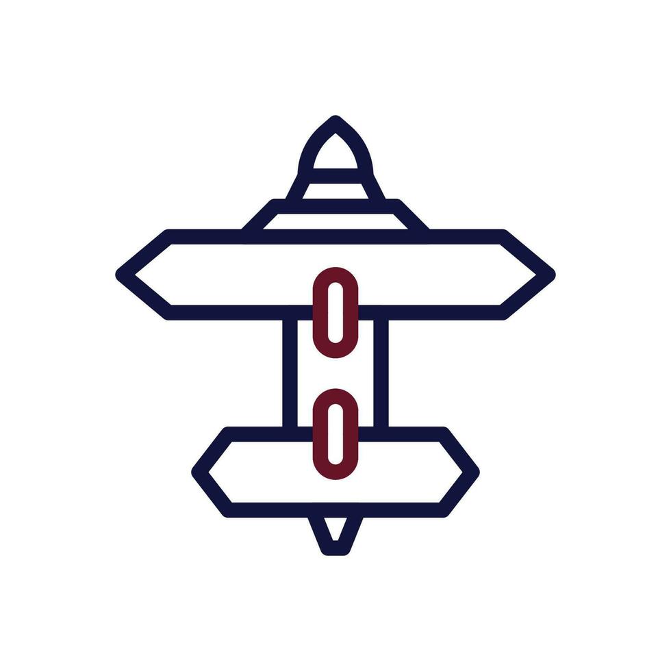 Airplane icon duocolor maroon navy colour military symbol perfect. vector