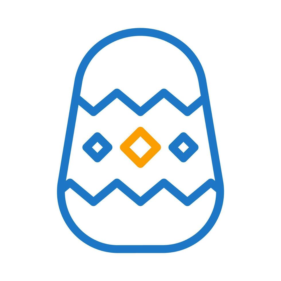 Egg icon duocolor blue orange colour easter symbol illustration. vector