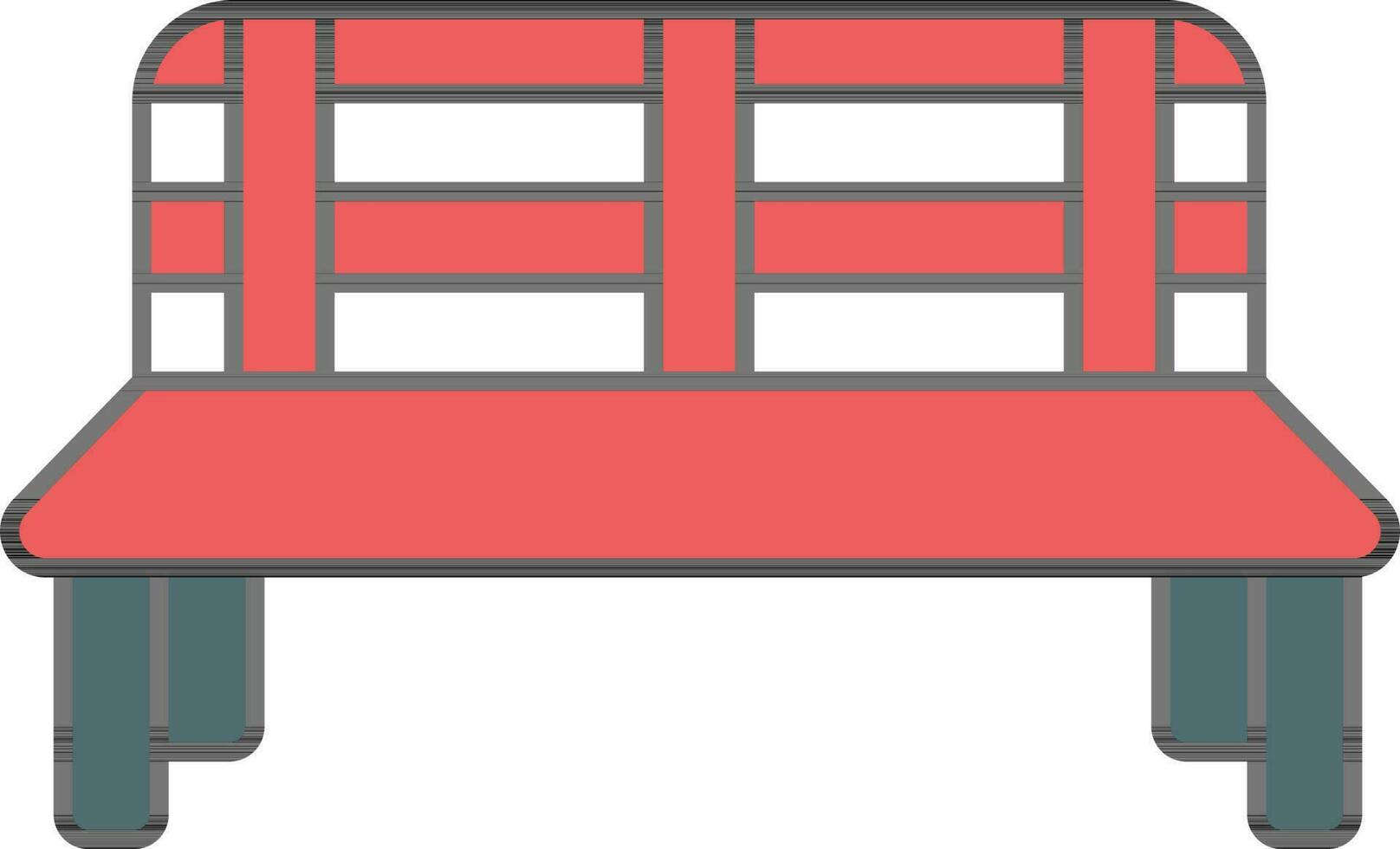 Colorful Bench Icon In Flat Style. vector