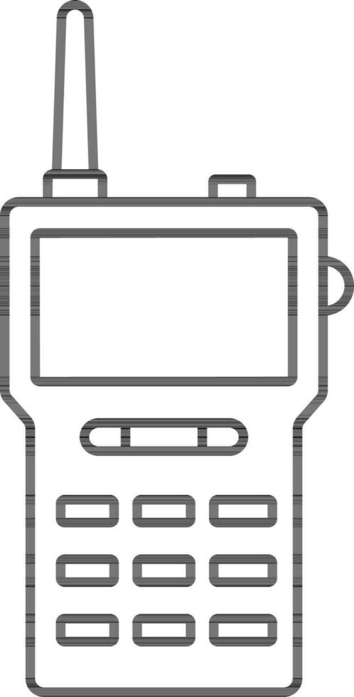 Linear Style Walkie Talkie Icon. vector