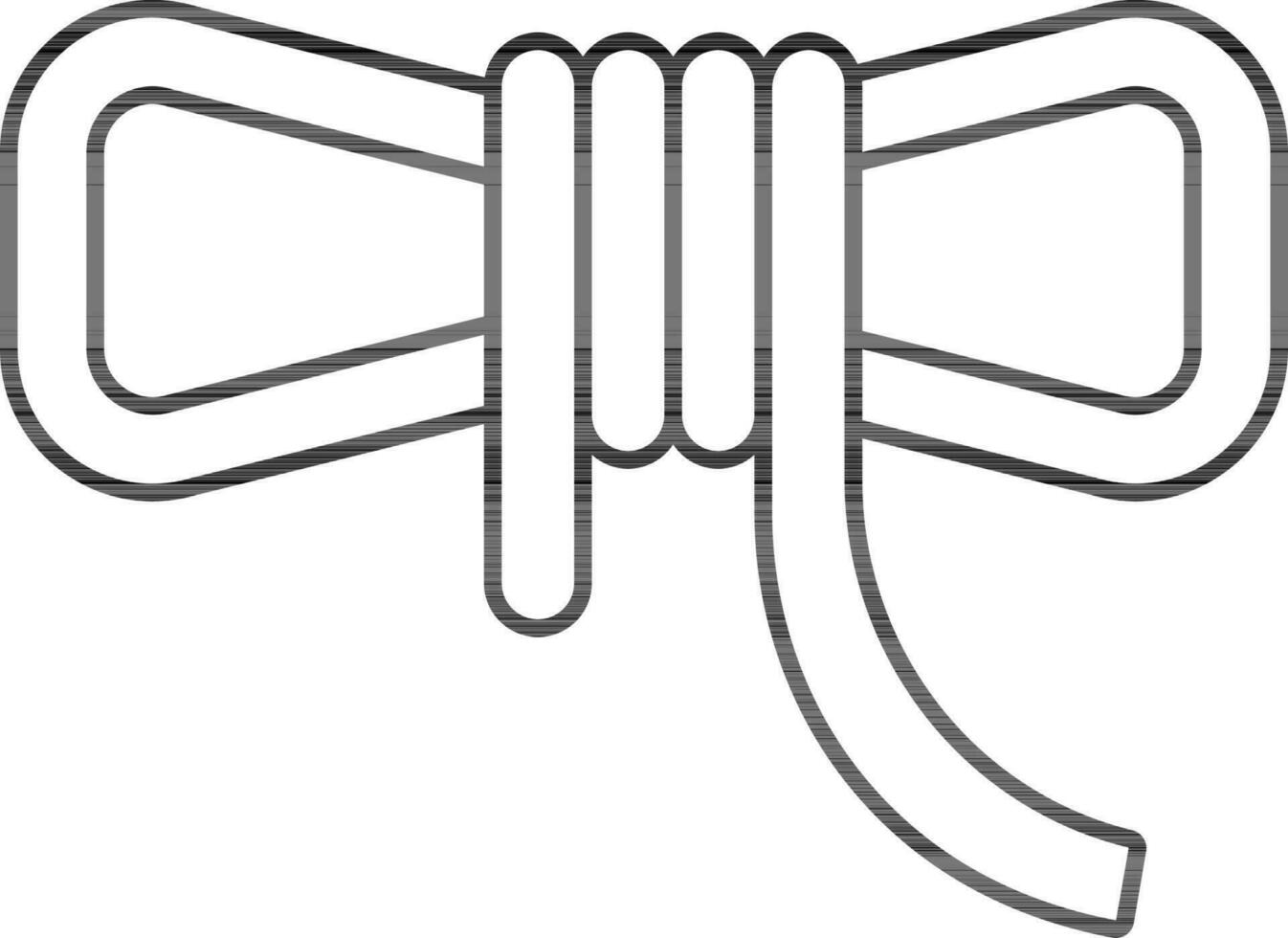 Rope Icon In Black Line Art. vector