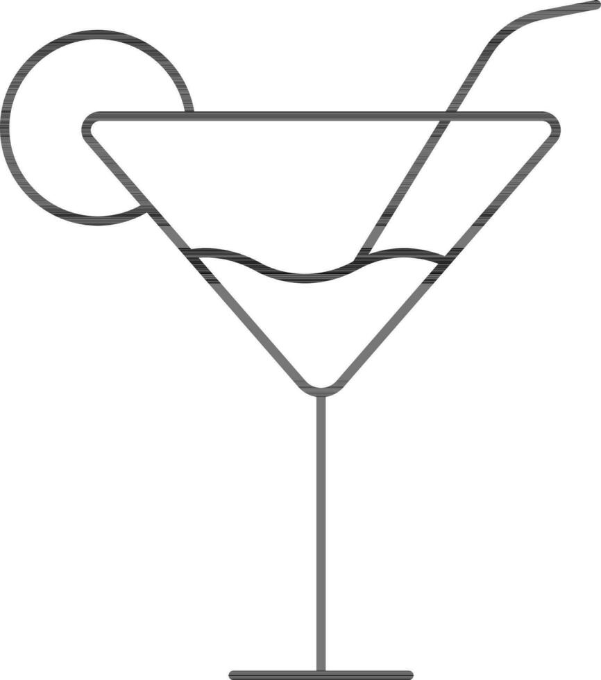 Martini Glass Icon In Black Outline. vector