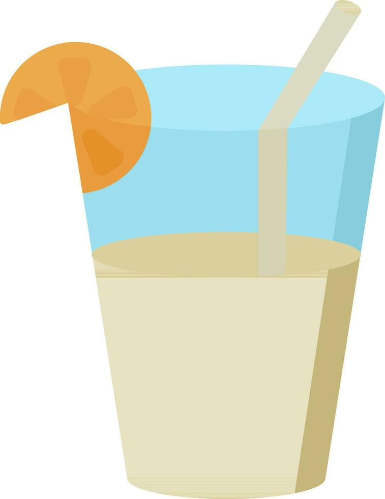 naranja bebida vaso decorado con rebanada vistoso icono. vector