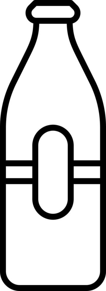 Flat Style Drink Bottle Black Line Art Icon. vector
