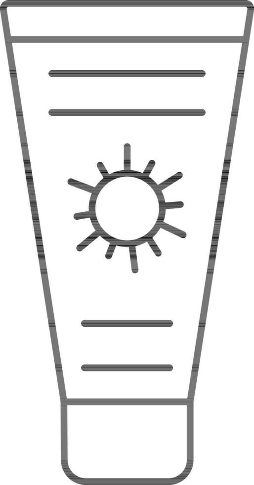 Sunscreen Or Lotion Icon In Stroke Style. vector