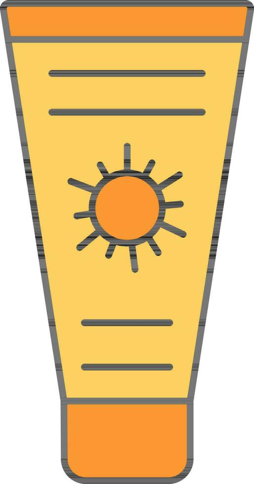 Orange And Yellow Sunscreen Or Lotion Icon. vector
