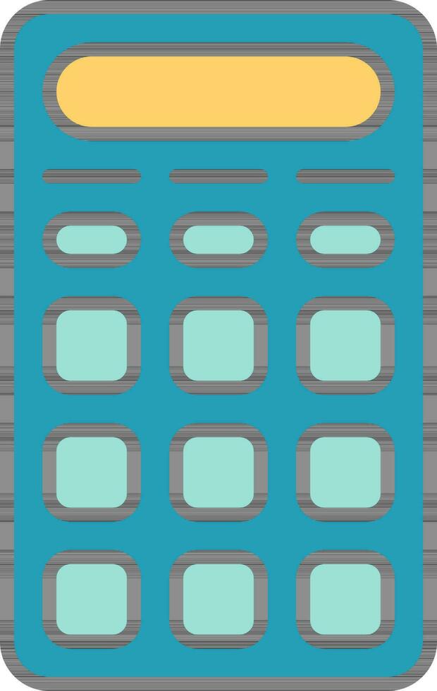Yellow And Blue Calculator Flat Icon. vector