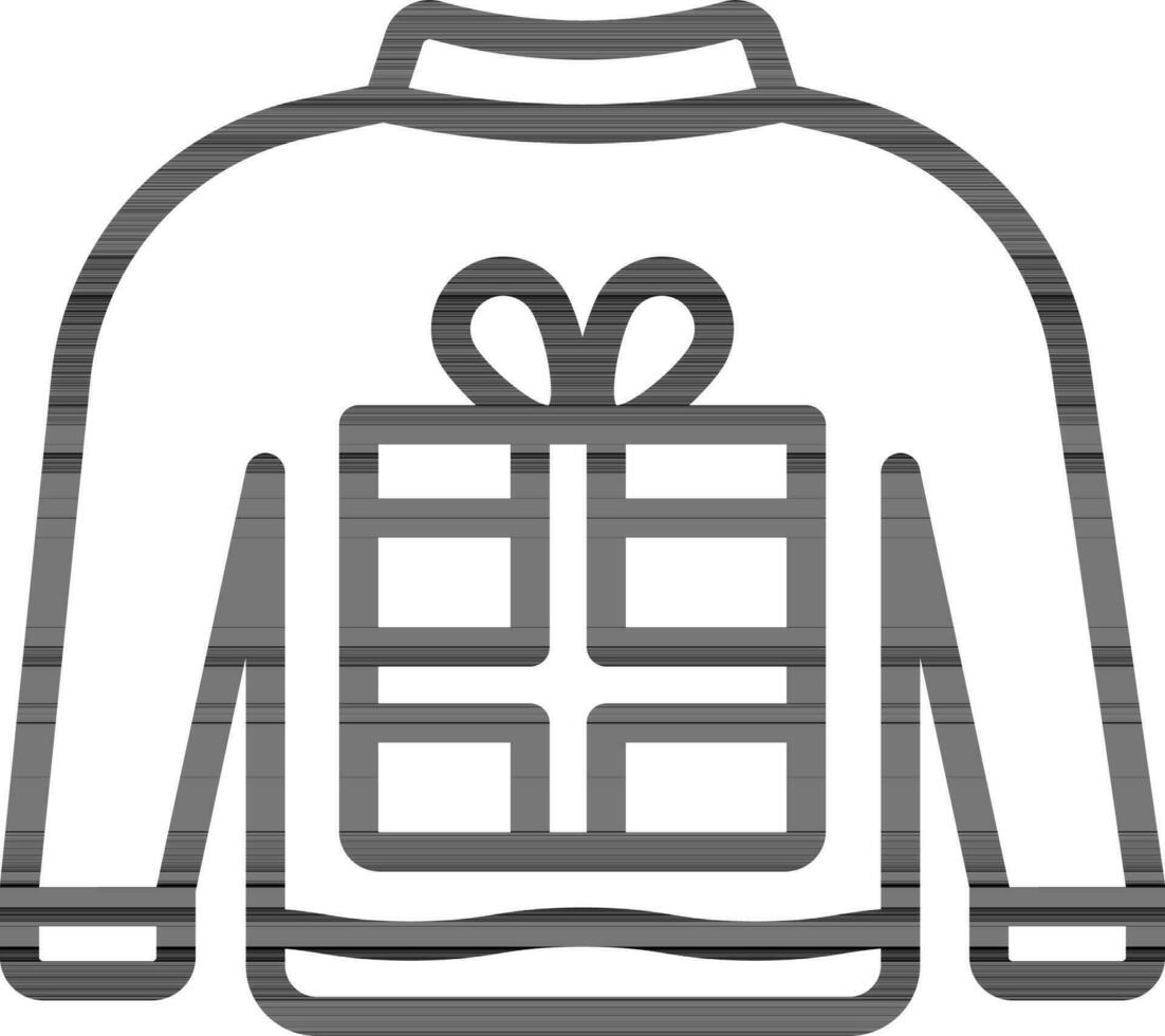 Sweater Icon In Thin Line Art. vector