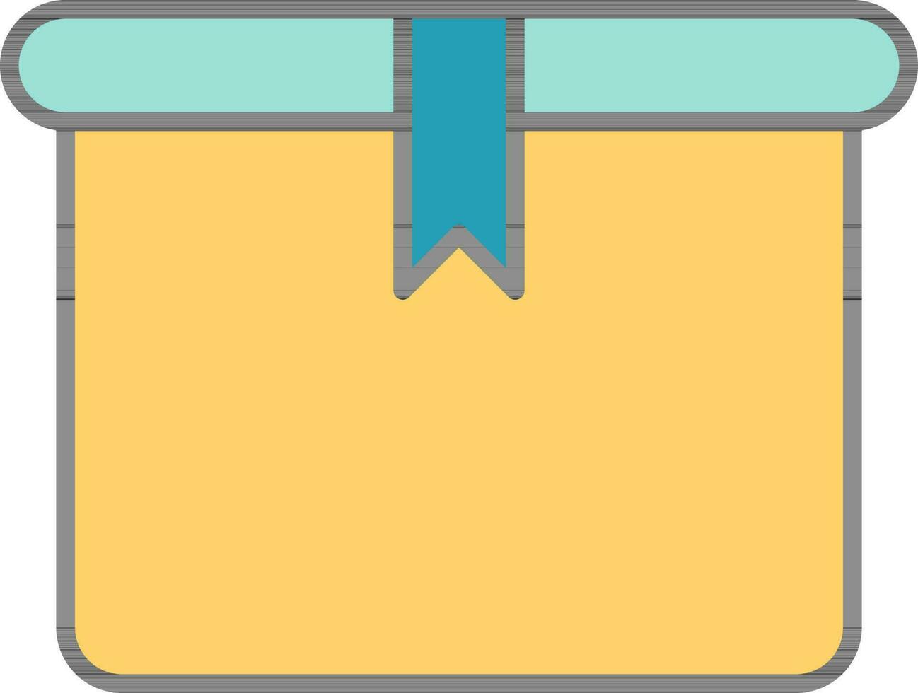 plano estilo entrega caja icono en amarillo y azul color. vector