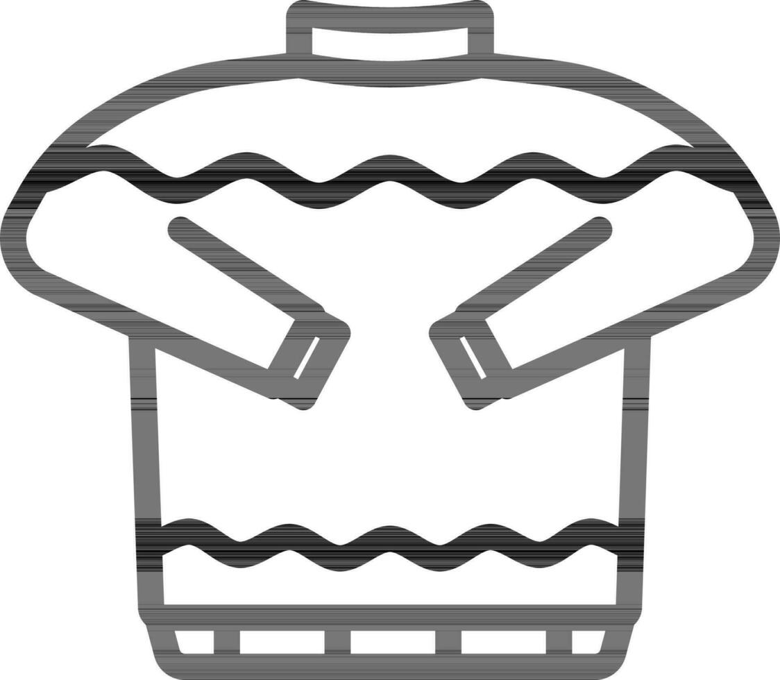 Sweater Icon In Black Line Art. vector