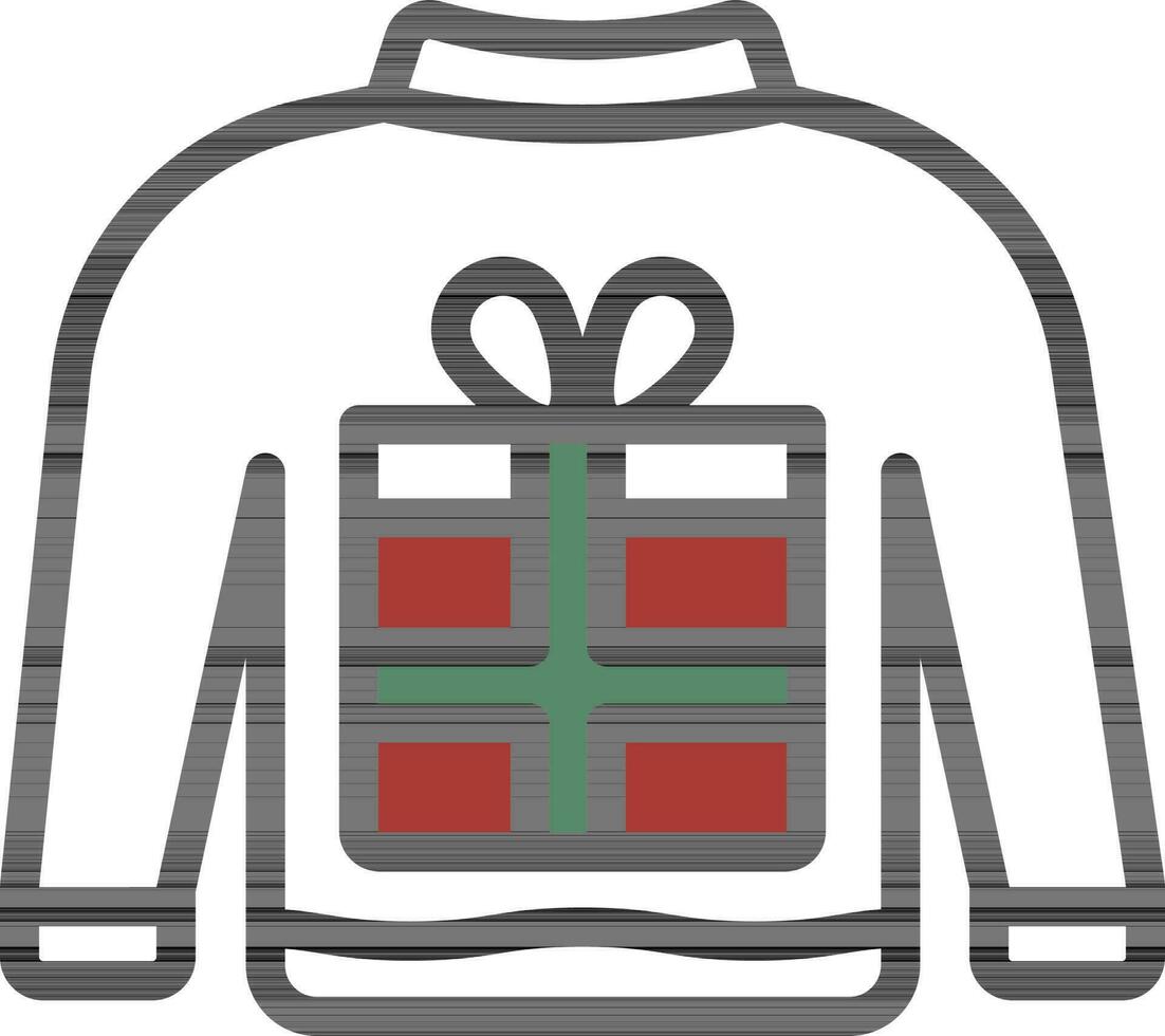Colorful Sweater Icon In Flat Style. vector