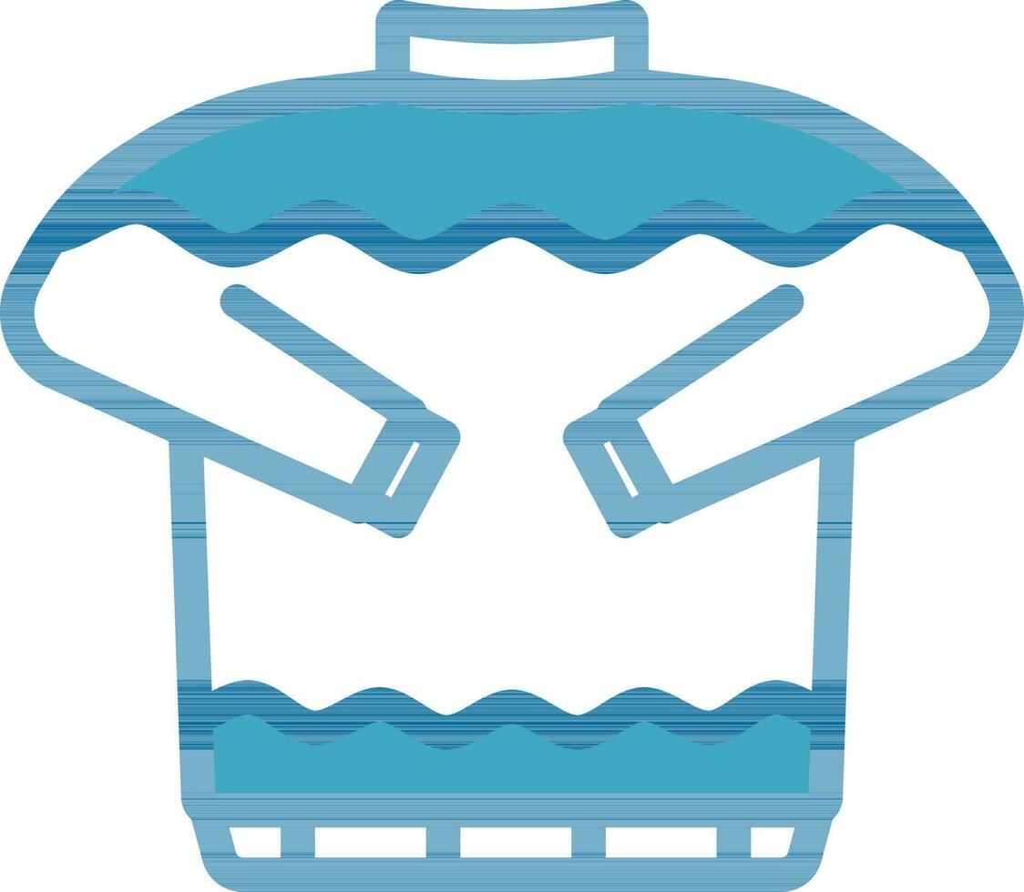Sweater Icon In Blue And White Color. vector