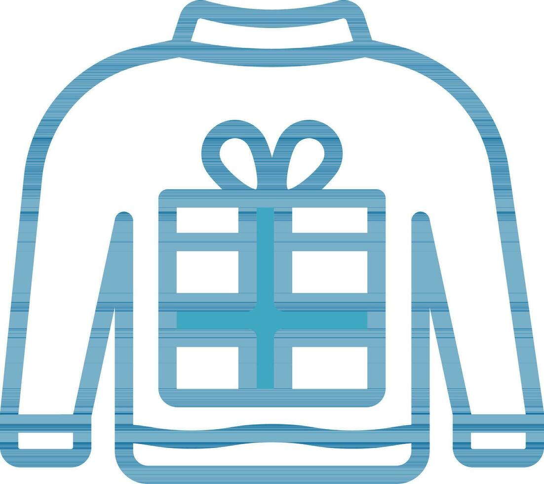 Sweater Icon In Blue And White Color. vector