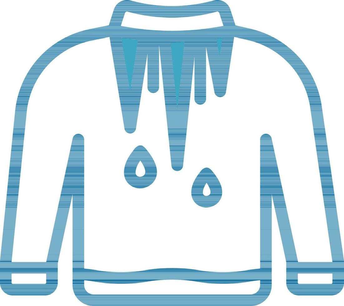 Blue And White Color Sweater Icon. vector
