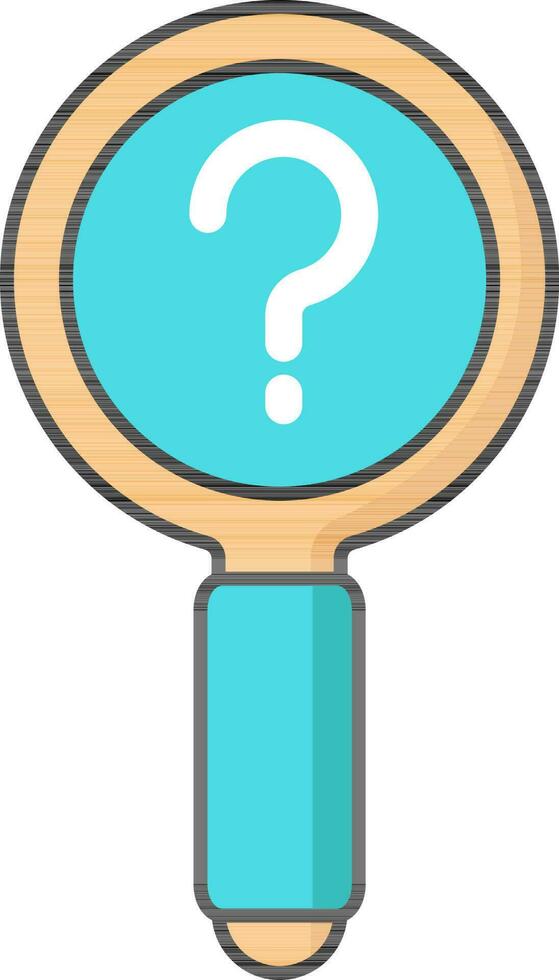 Turquoise And Orange Question Search Icon Or Symbol. vector