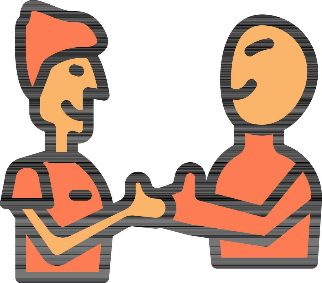 Orange Human And Alien Character Icon. vector