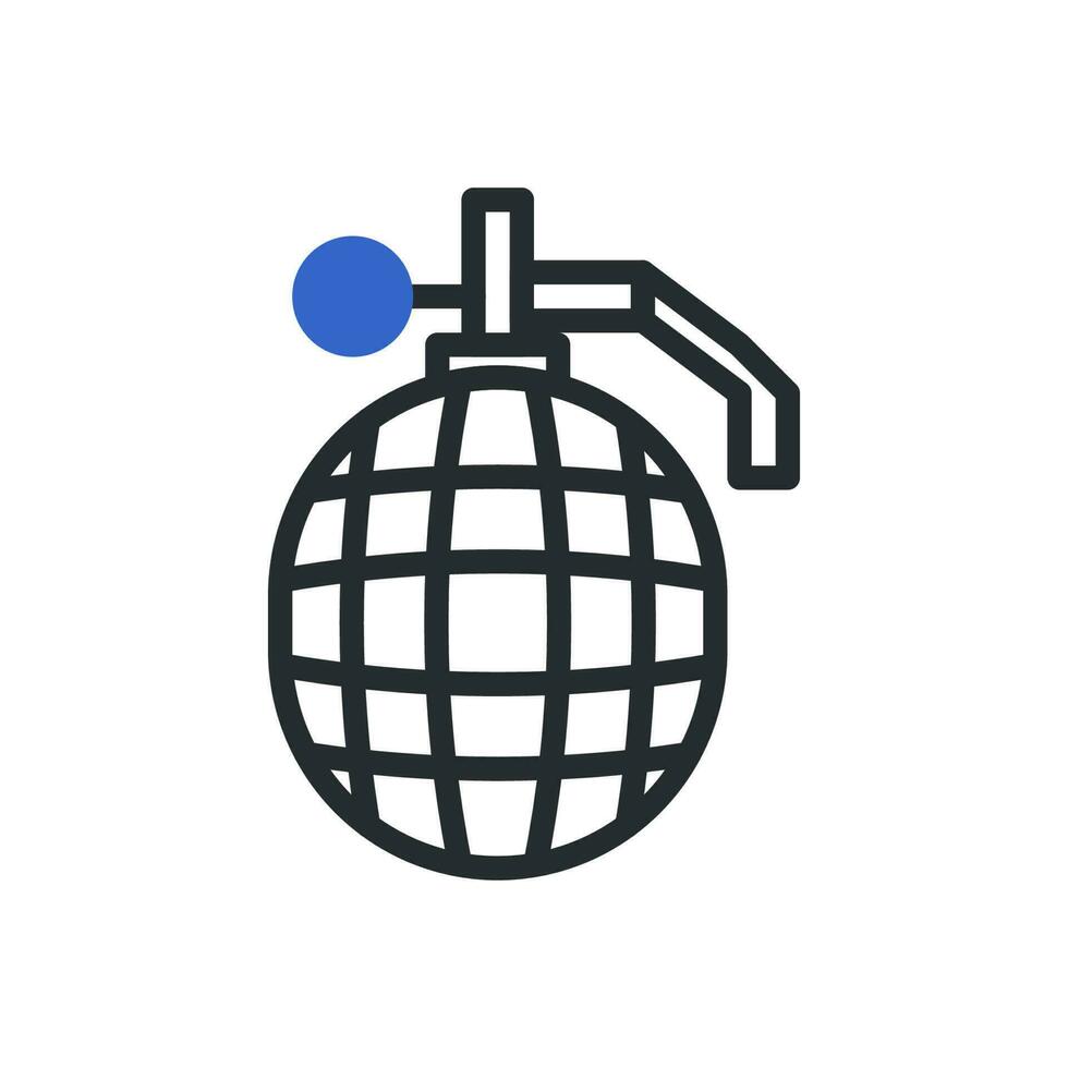 granada icono duotono azul gris color militar símbolo Perfecto. vector