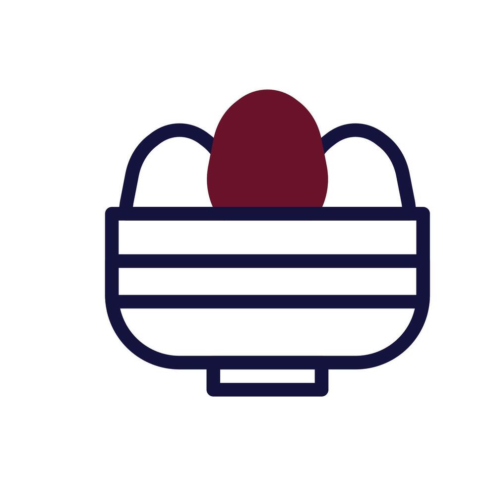 Bucket egg icon duotone maroon navy colour easter symbol illustration. vector