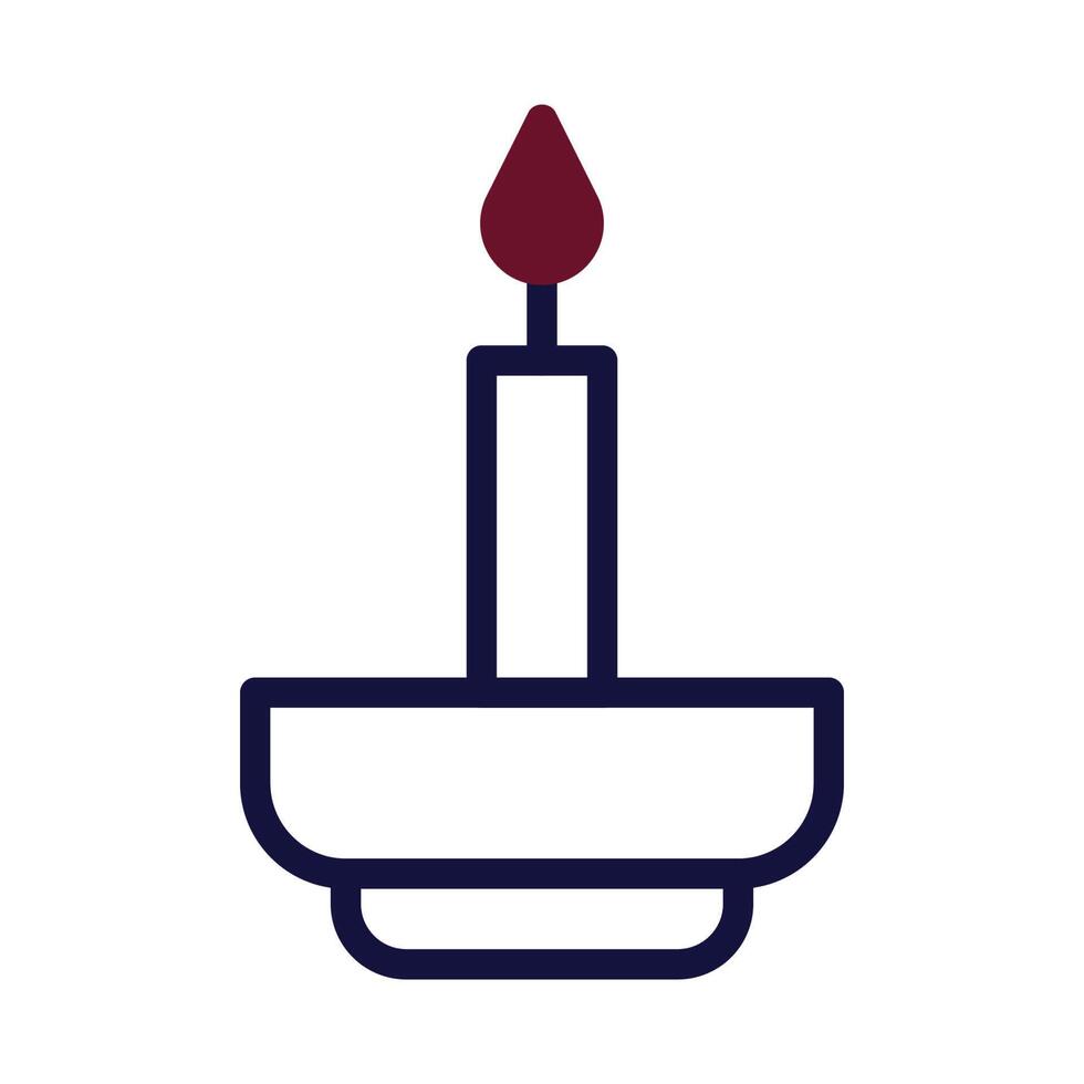 Candle icon duotone maroon navy colour easter symbol illustration. vector