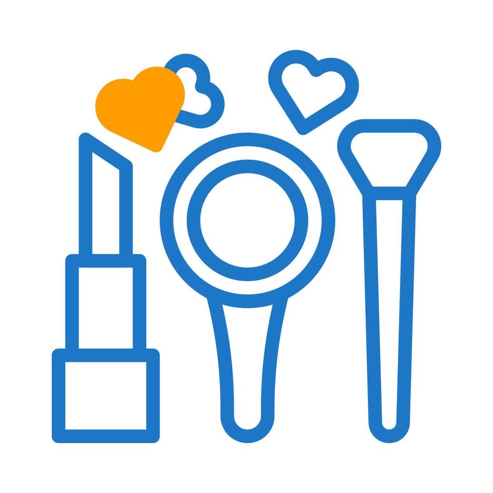 Cosmetic love icon duotone blue orange style valentine illustration symbol perfect. vector