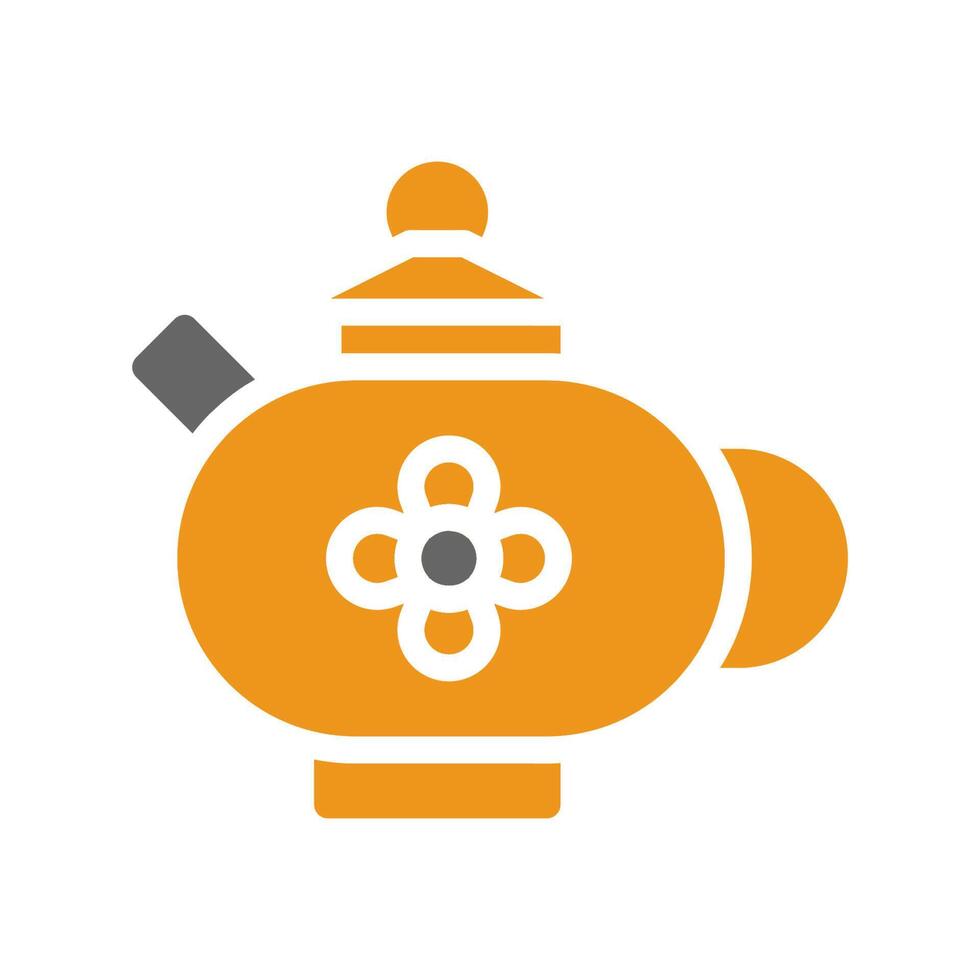 Teapot icon solid style orange grey colour chinese new year symbol perfect. vector