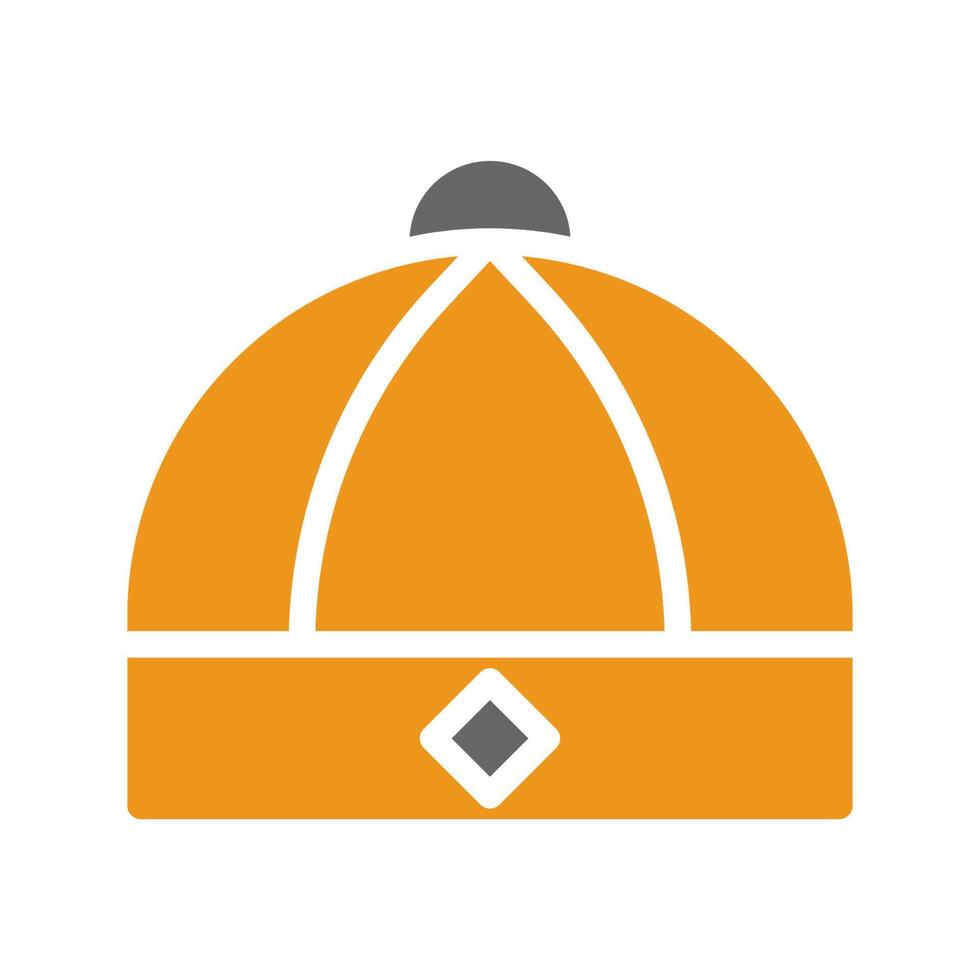 Hat icon solid style orange grey colour chinese new year symbol perfect. vector