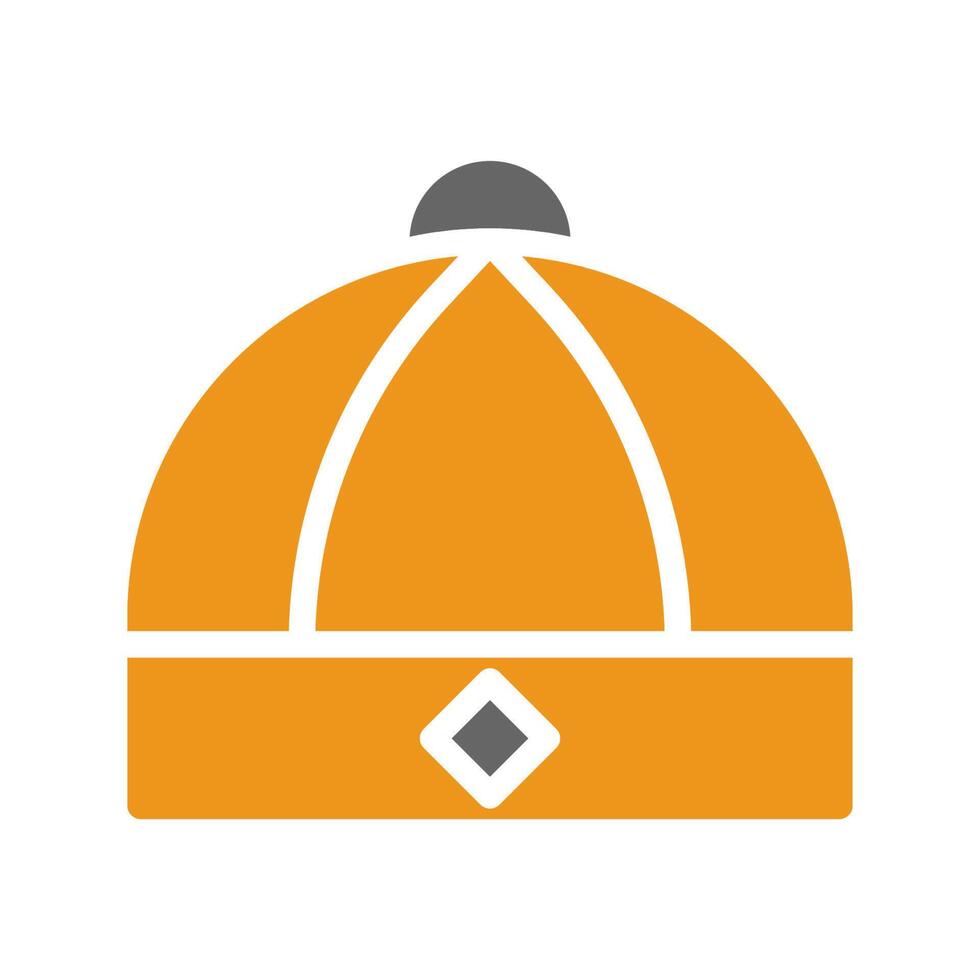 sombrero icono sólido estilo naranja gris color chino nuevo año símbolo Perfecto. vector