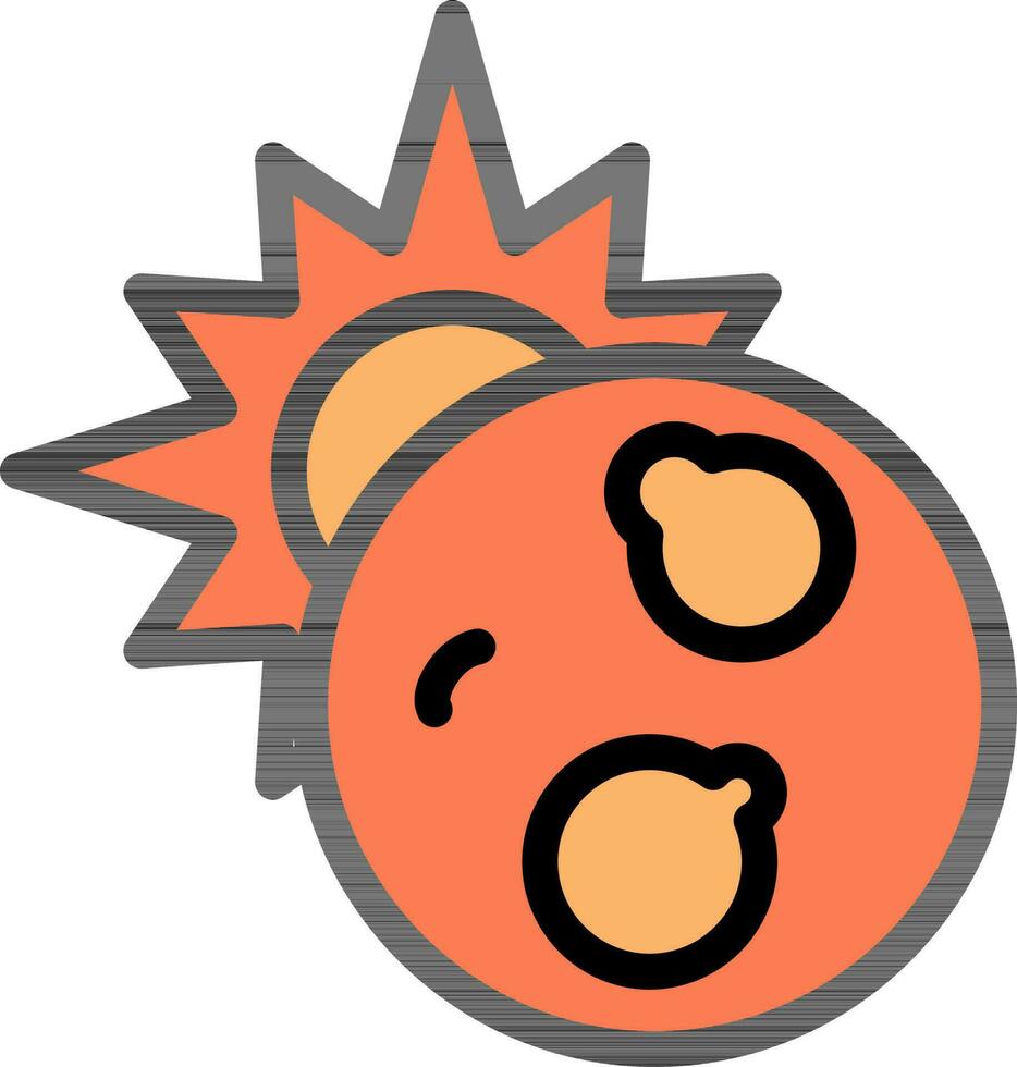 ilustración de eclipse icono en naranja color. vector