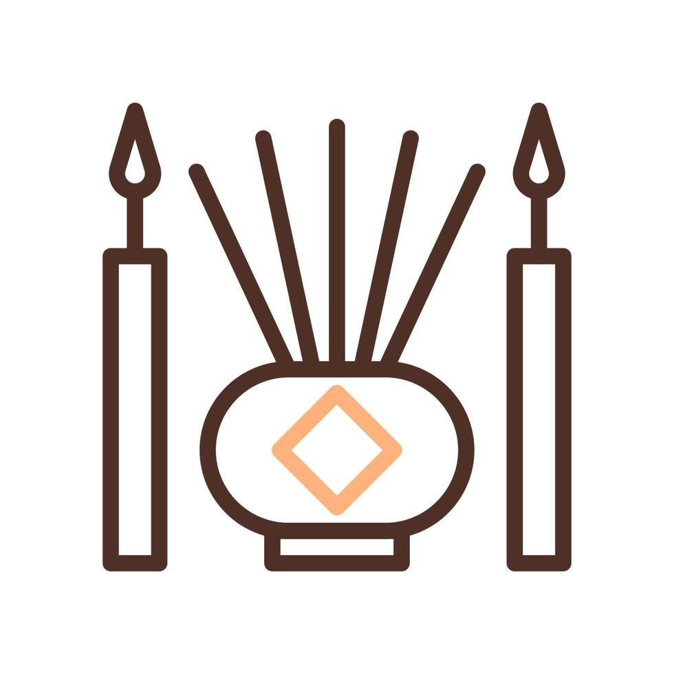 Incense icon duocolor brown colour style chinese new year symbol perfect. vector