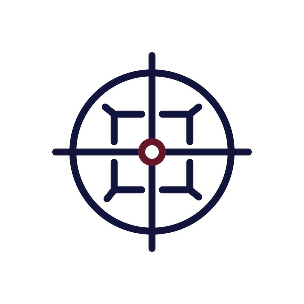 Target icon duocolor maroon navy colour military symbol perfect. vector