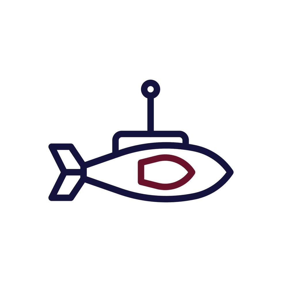 Submarine icon duocolor maroon navy colour military symbol perfect. vector