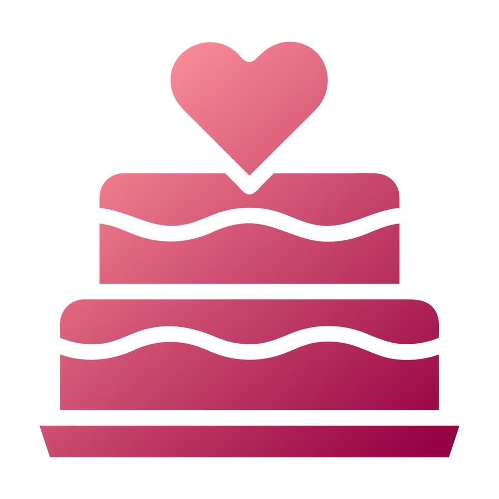 cake icon solid gradient red colour mother day symbol illustration. vector