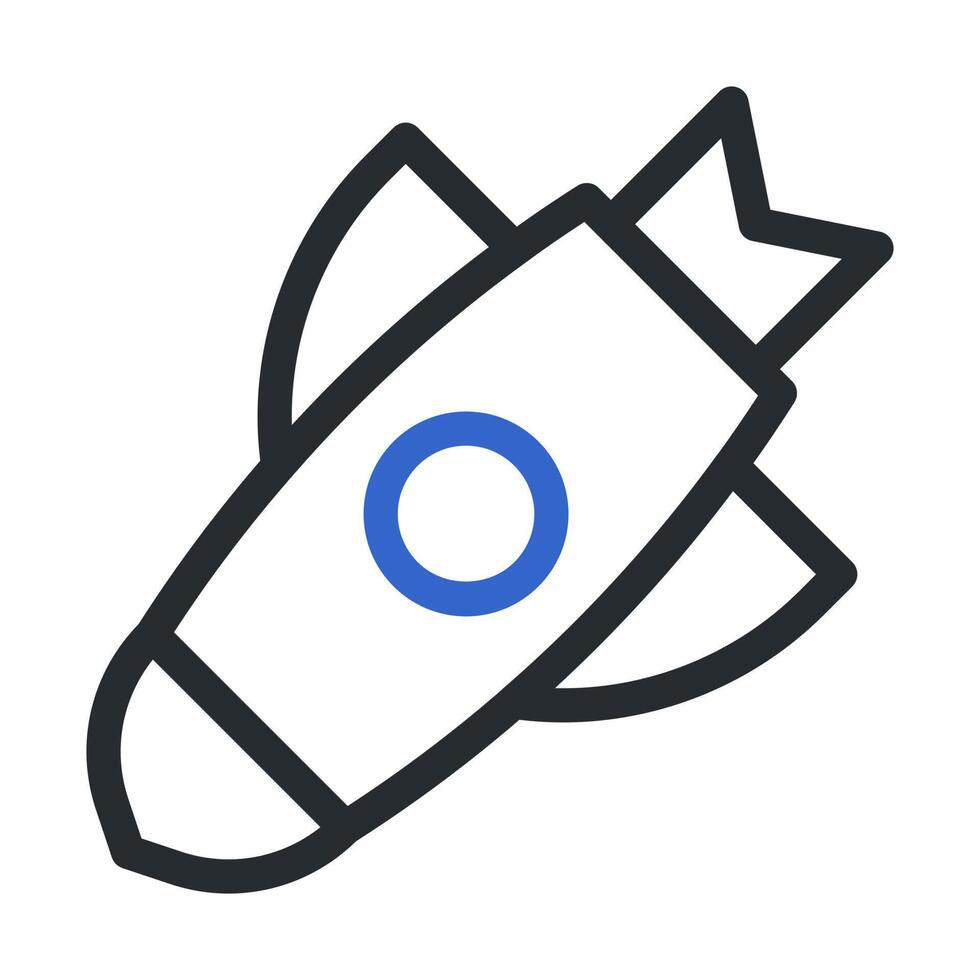 rocket icon duocolor grey blue colour military symbol perfect. vector